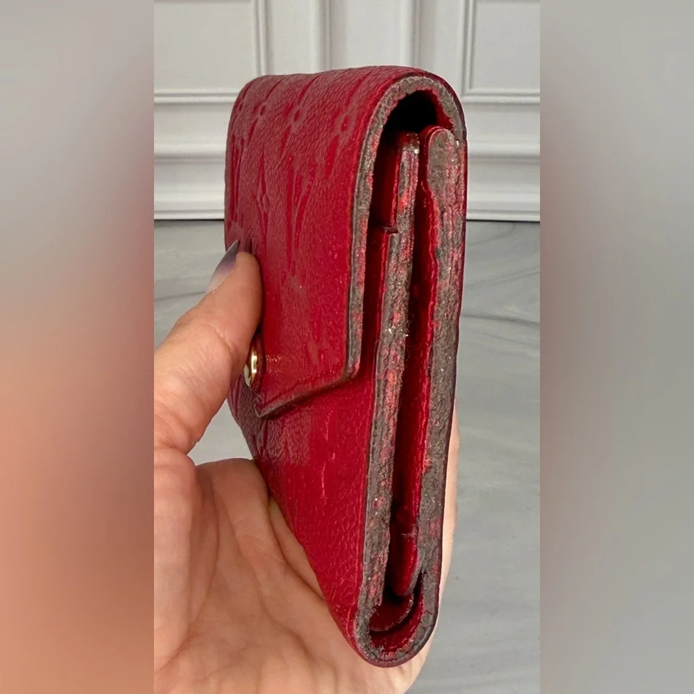 Louis Vuitton Curieuse Red Monogram Empreinte Leather Compact Wallet